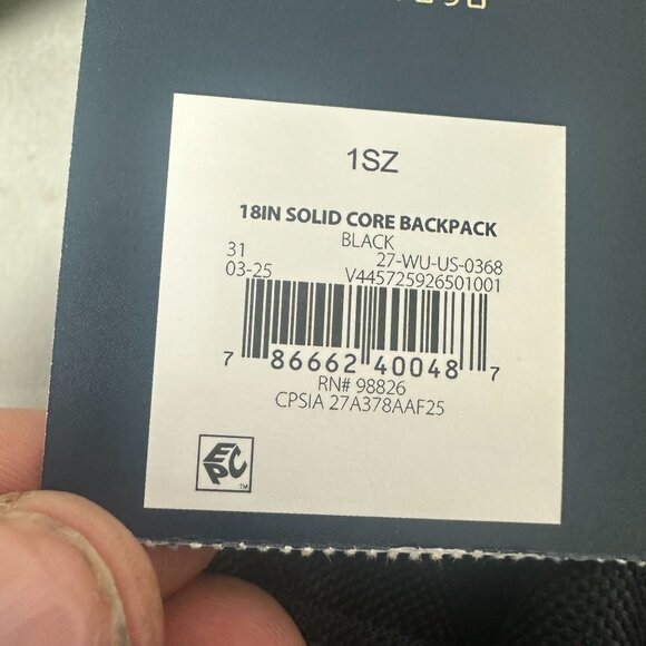 US Polo Assn 18 Inch Black Backpack With Padded Straps Laptop Sleeve Adjustable - Picture 4 of 9